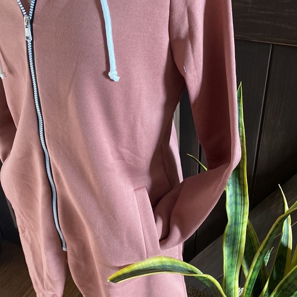 Exclusive Large mauve pedal soft NWT Long zip up hoodie - Picture 4 of 8